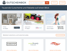 Tablet Screenshot of gutscheinbox.de